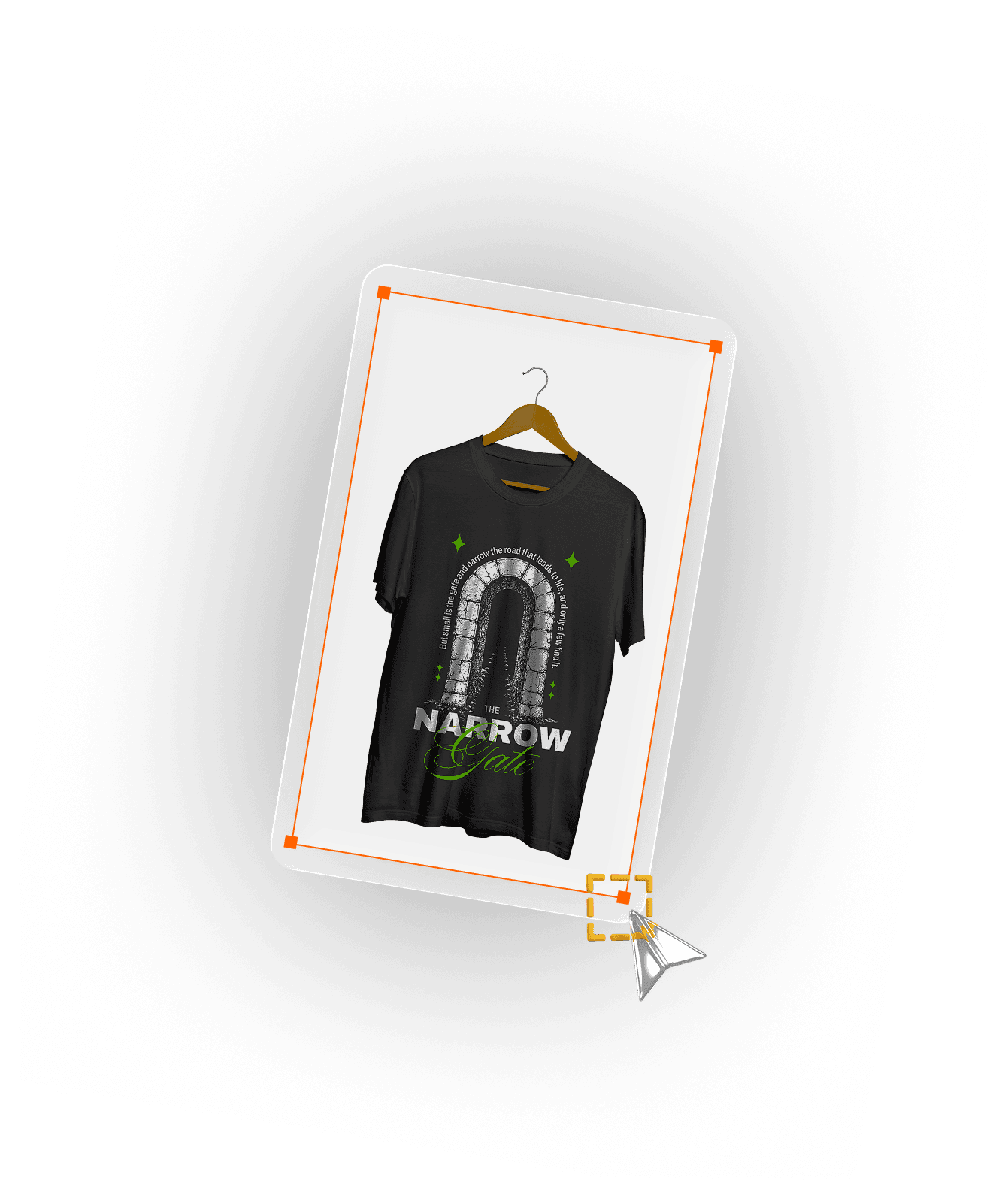 The Narrow Gate T-shirt design mockup